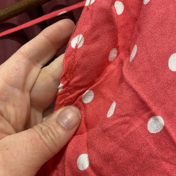 AFRM Coral polka dot mini dress size L - Picture 8 of 10